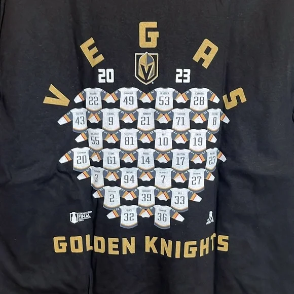 NWOT Vegas Golden Knights NHL Hockey 2023 Stanley Cup Black Cotton Tee Shirt - Picture 4 of 6
